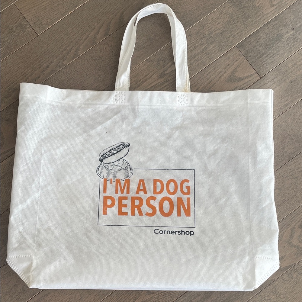 FREE WITH PURCHASE : White Dog Tote Bag. I’m A Dog Person